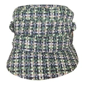 San Diego Hat Co. Checkered Tweed Hat Green, Cream, Brown and Gray Size 23 1/4”